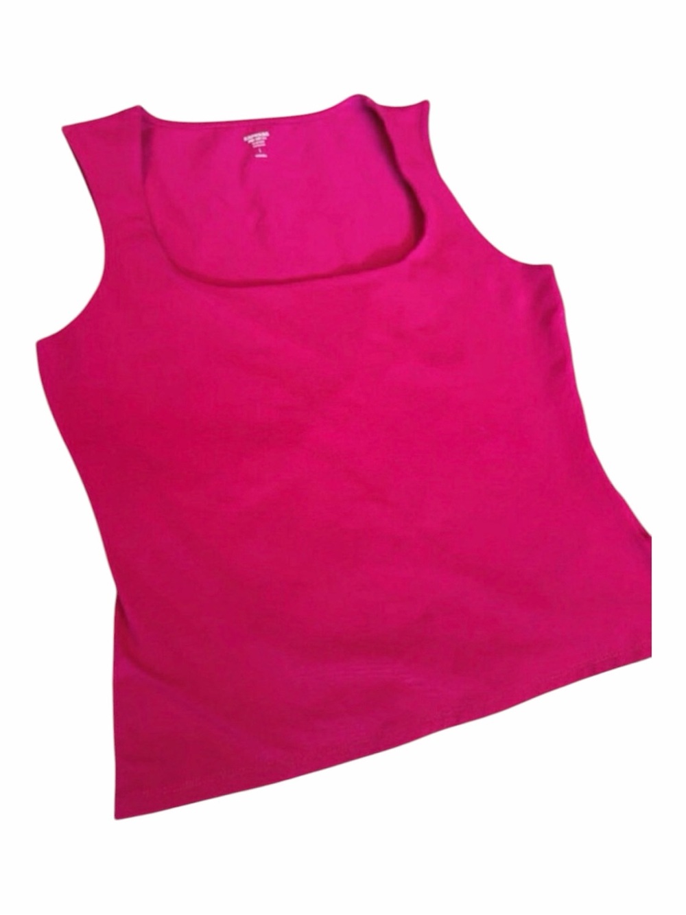 EXPRESS Body Contour Stretch Cotton Square Neck Tank - SIZE Large